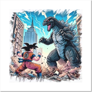 Goku vs Godzilla Posters and Art